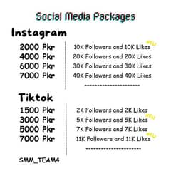 Instagram, Tiktok followers, likes and views in very cheap