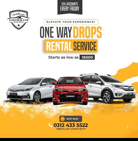 one way drop service's /Northern area /BRV/Changan karwan/with driver 1