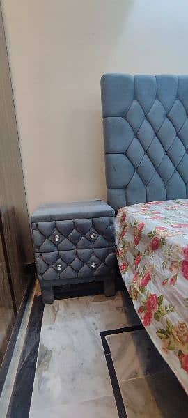 Bed set grey with 2 side table and dressing table 9