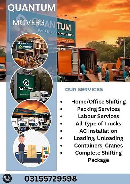 Packers & Movers/House Shifting/Loading /Goods Transport rent services 2