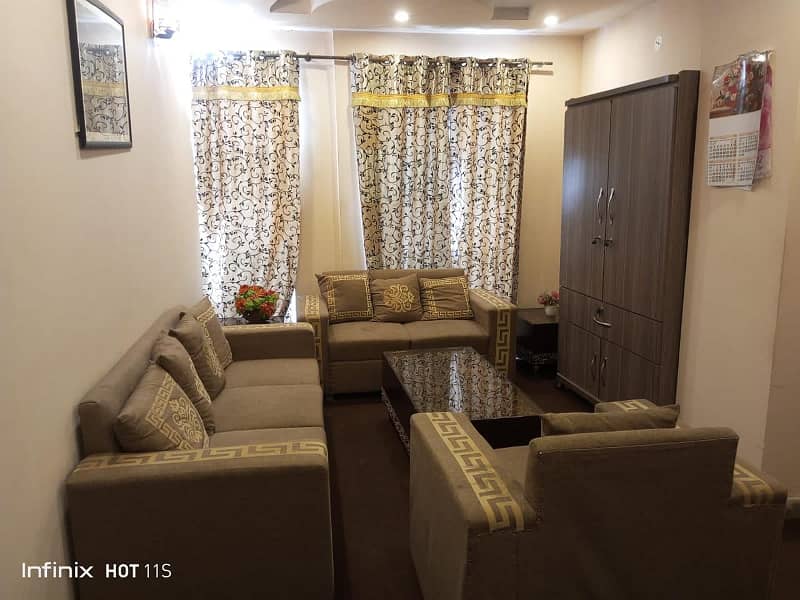 1bed APARTMENT FURNISHED FOR RENT IN SECTOR C BAHRIA TOWN LAHORE 8