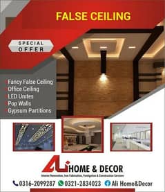 False ceiling/Pvc panel/Wallpaper/Vinyl floor/Wpc panels/Window Blind 0