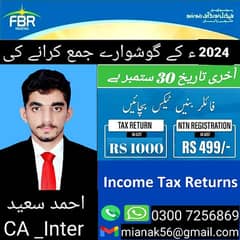 Income tax | FBR return file | NTN registration | Tax Consulting