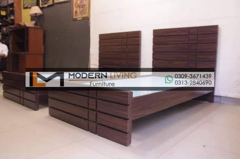 Modern 2 single beds best quality in your choice colours 2