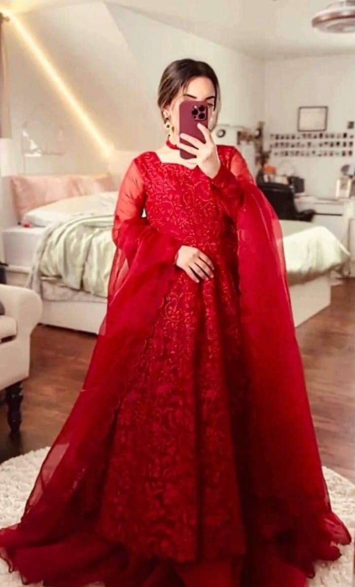 Heavy Flared Red Princess Dress 0