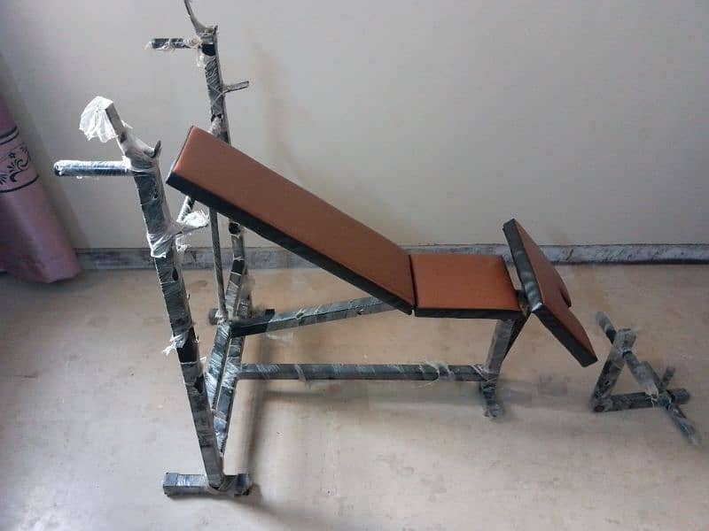 7 in 1 bench Press|16 plates 56 kg weight|5 rods for sale 0