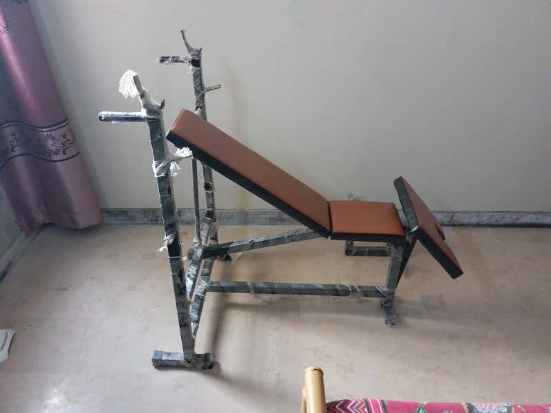 7 in 1 bench Press|16 plates 56 kg weight|5 rods for sale 1