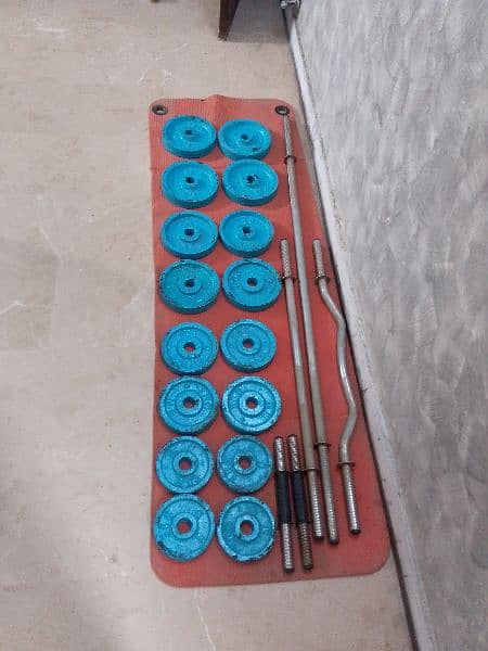 7 in 1 bench Press|16 plates 56 kg weight|5 rods for sale 6