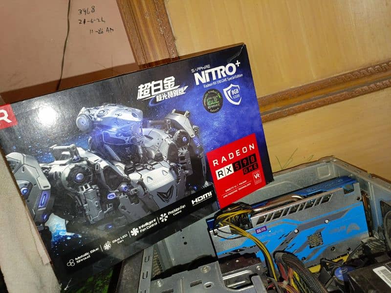 saphire nitro+ Rx 590 8gb 256bit DDR5 with box condition 10/10 0