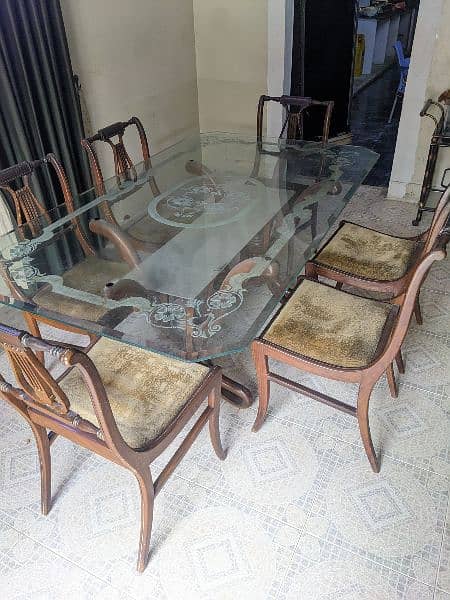 6 seater Sheesham wood dining table 2