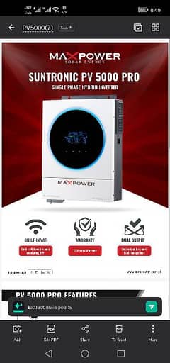 maxpower suntronic pv5000