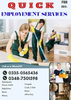 Maids / House Maids / Chef / Cook / Patient Care / Nanny / Baby Sitter