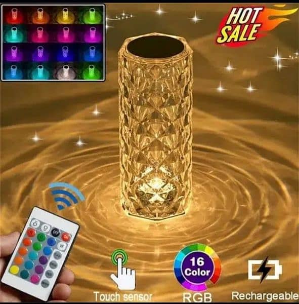 Crystal Diamond Table Lamp, 16 Color Changing Touch Lamp 1