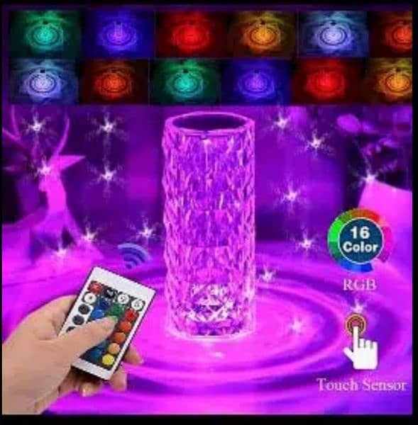 Crystal Diamond Table Lamp, 16 Color Changing Touch Lamp 3