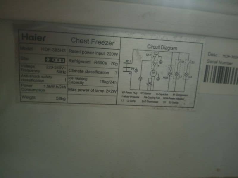 Haier HDF-385 H3 deep freezer just like new box pack 5