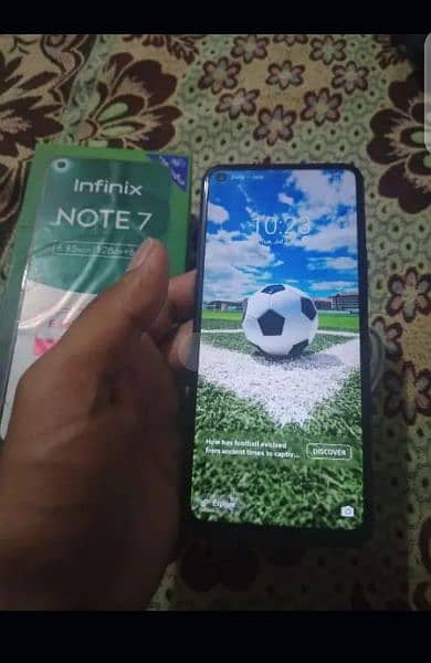 Infinix Note 7  Hy 6 Gb 128 GB hy  With box sirf back crack hy 0