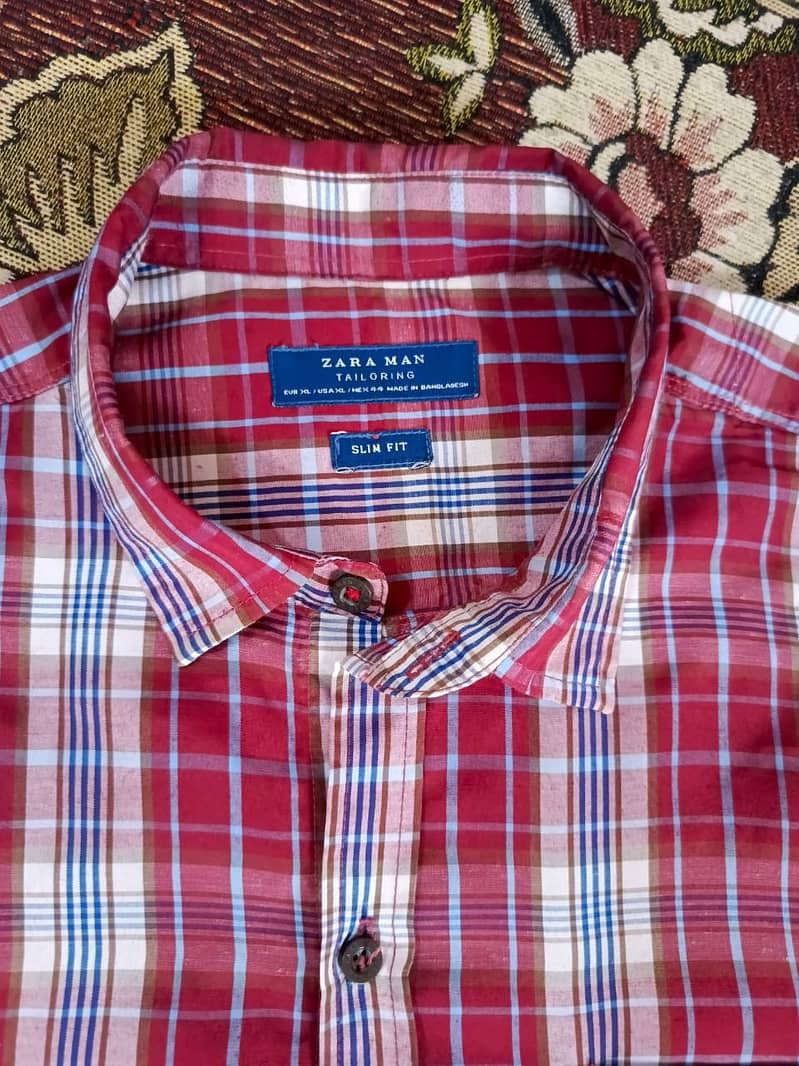 Zara's original check shirt for sale(03122776258) 0