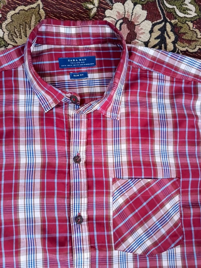 Zara's original check shirt for sale(03122776258) 1