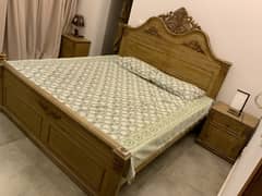 Double bed with accessories