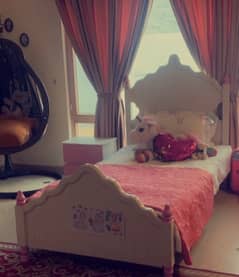 girls single bed with side table 0