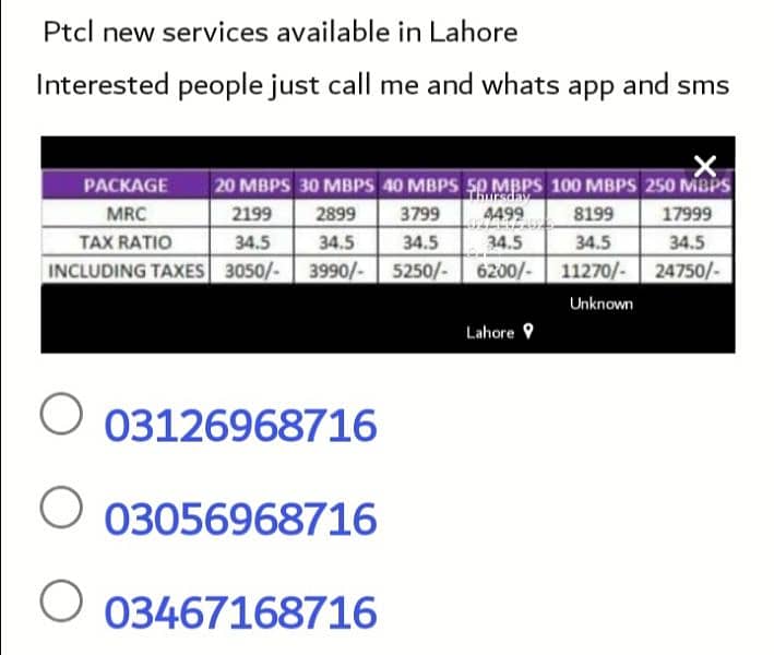 PTCL flash fiber services available in Lahore 5