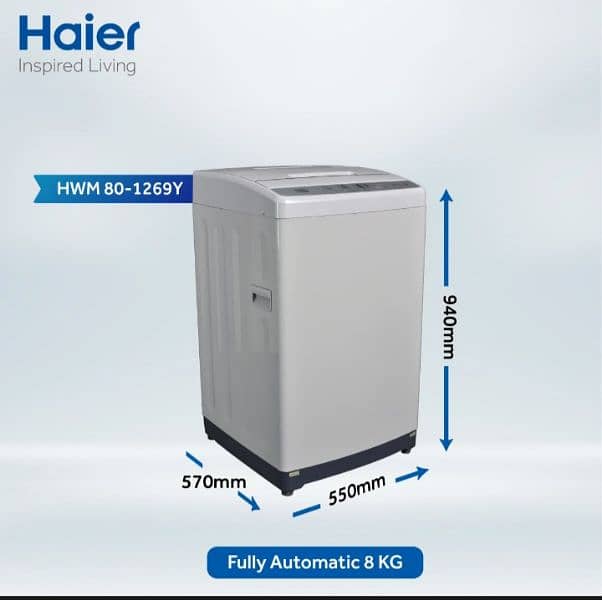 Haier Top load 8kg Washing Machine HWM 80-1269Y 2