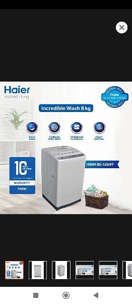Haier Top load 8kg Washing Machine HWM 80-1269Y 6