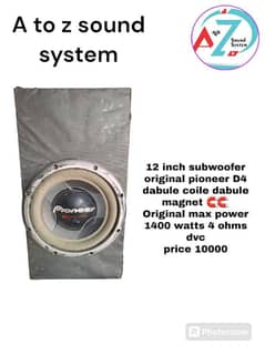 12 inch subwoffer orginal pionner d4 dubal coil duble manget orginal