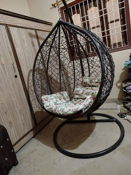 Swing Chair with stand & cushion, Hanging Jhoola,egg shape swing chair 1
