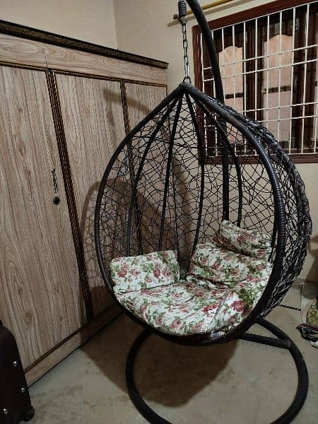 Swing Chair with stand & cushion, Hanging Jhoola,egg shape swing chair 2