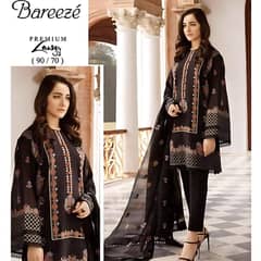 3 Pcs Women's Unstitched Embroidered Suit