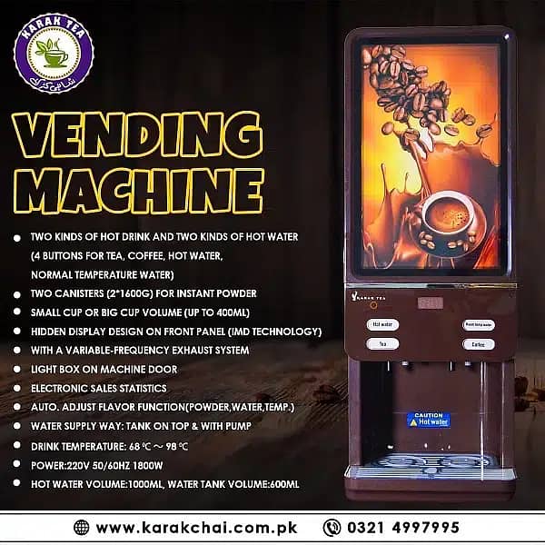 Tea and coffee machines 2,3,4,5  Option Flavours Machine 8