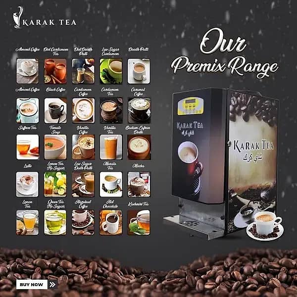 Tea and coffee machines 2,3,4,5  Option Flavours Machine 1