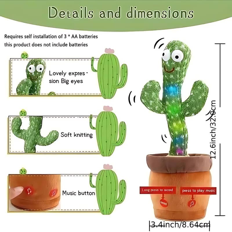 Dancing Cactus Toy for kids (Delivery Available All Over The Pakistan) 5