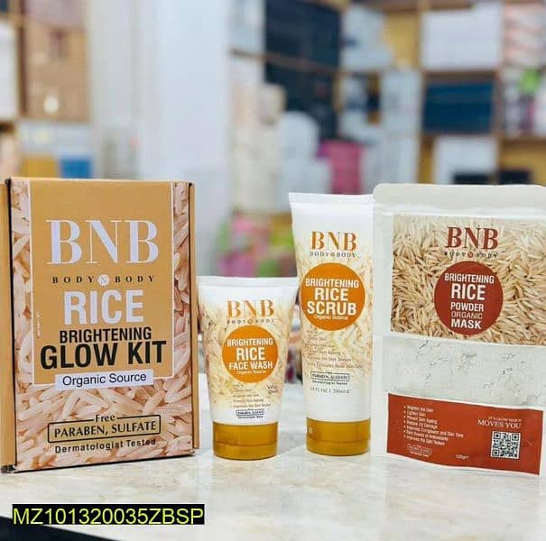 BNB rice whiting glowing and facial kit 3
