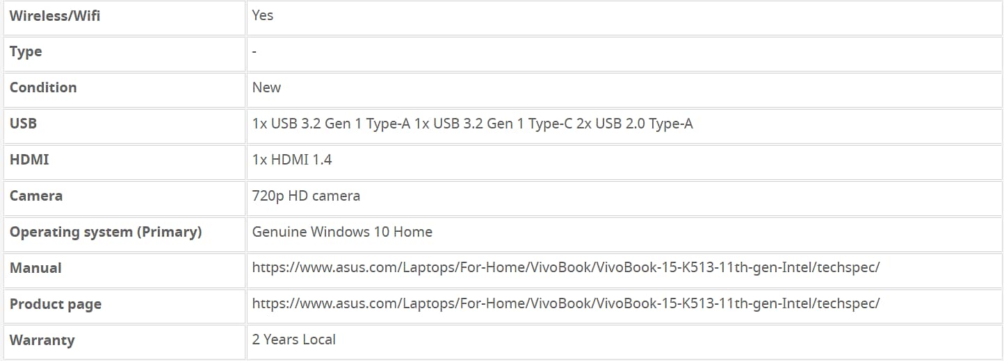 Vivobook 15 K513 Core i5 (11th gen Intel) - ASUS 7