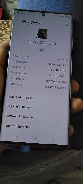 Samsung Galaxy S22 ultra 8gb 128gb 7