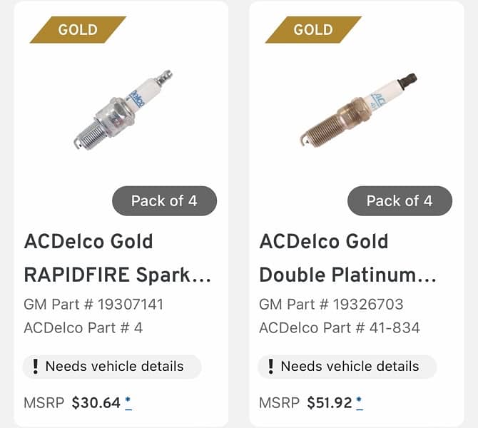 Acdelco Imported Spark Plugs made in USA 12