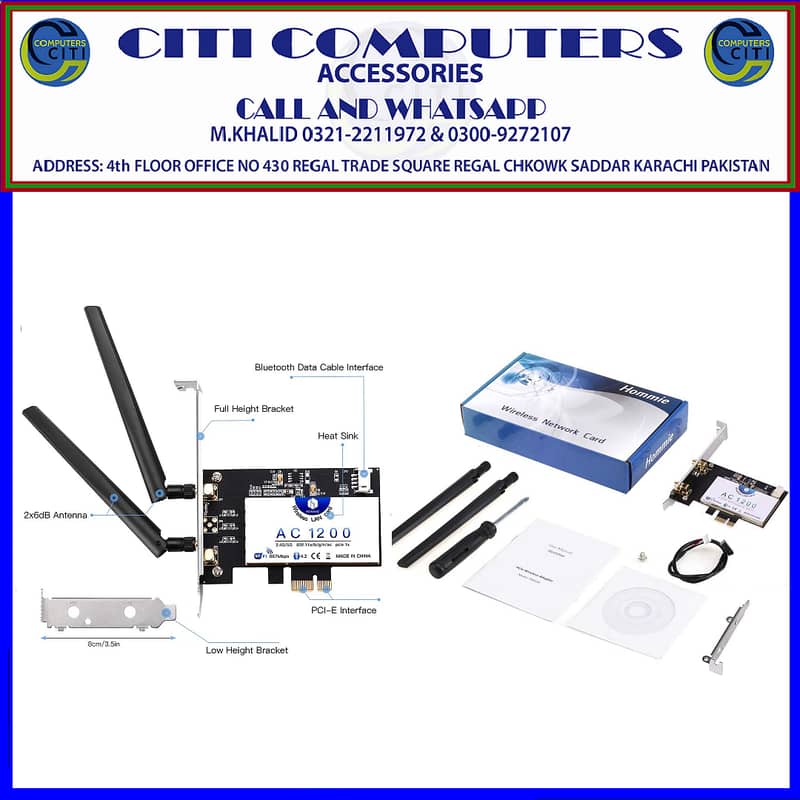 Hommie Dual-Band WiFi Card AC 1200Mbps Wireless PCI Express Network A 0