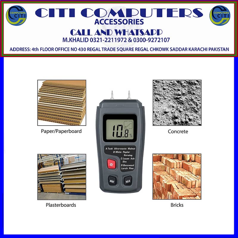 Digital Wood Moisture Meter Humidity Tester Timber Damp Detector EMT0 3