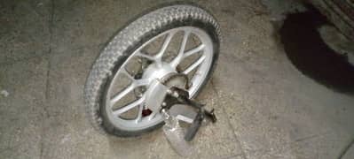 alloy rim wheel and tire 100cc bike 0