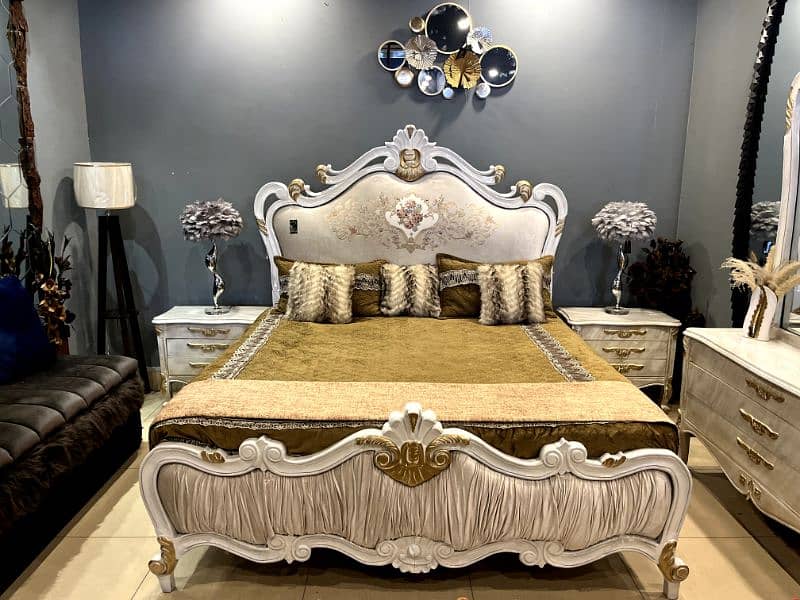 Turkish Style Solid Wood Bed 0