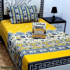 4 Pcs Cotton Salonica Printed Single Bedsheet