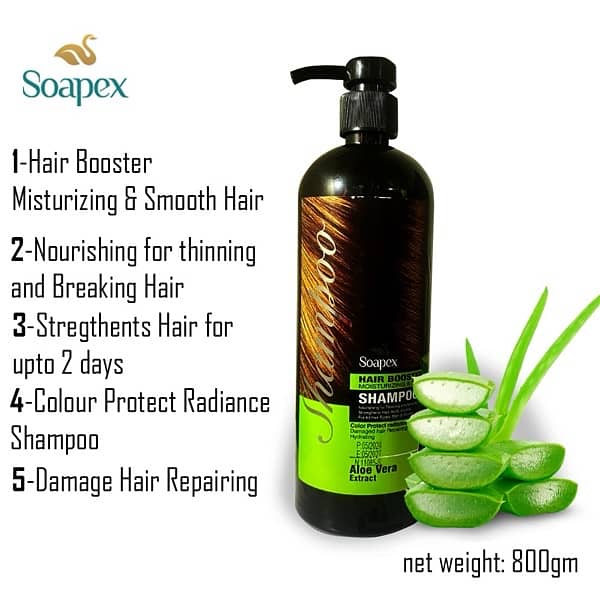 Original Soapex Aloe Vera Extract Hair Booster &  Moisturising Shampoo 3