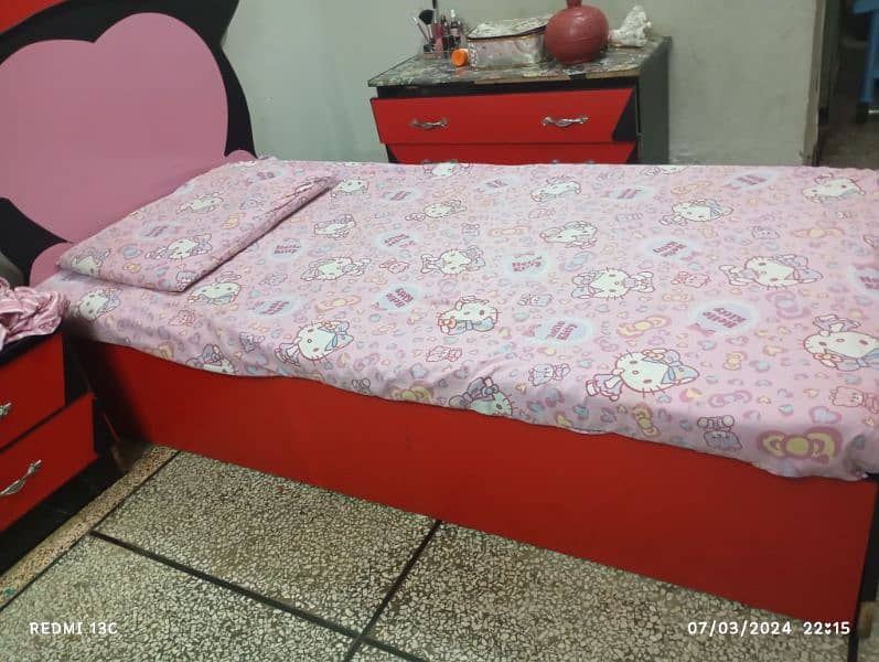 single bed with dressing for girls 2