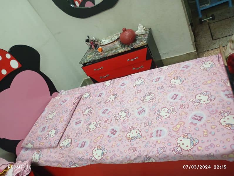 single bed with dressing for girls 6
