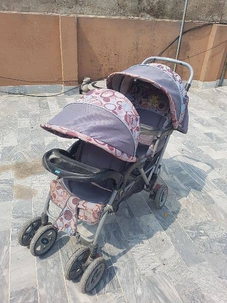 Baby Push Chair/ Foldable Pram / Stroller (Double Seat) 4