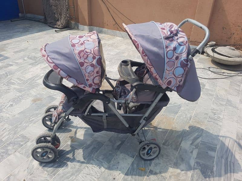 Baby Push Chair/ Foldable Pram / Stroller (Double Seat) 5