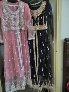 2 in nos new open wear maxi with trouser dupatta