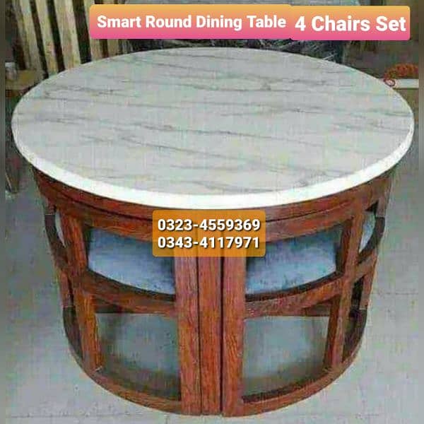 Smart dining table/round dining table/4 chair/6 chair/dining table 13